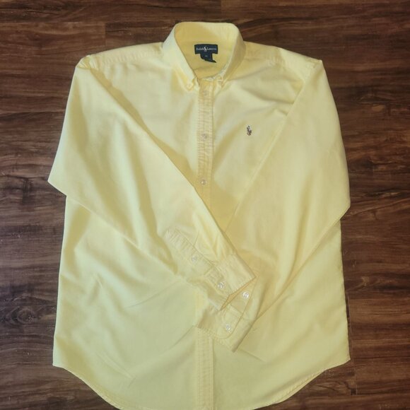 Ralph Lauren Shirt Boys Size 20 Yellow LS Button-Down 100% Cotton - Picture 16 of 16